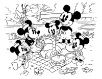 A coloring page of mickey mouse